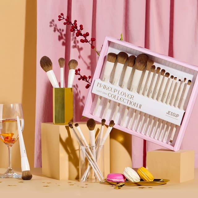 Thumbnail 6 de Jessup lot de 14 pinceaux maquillage en coffret cadeau (T329-G) pour teint, yeux et contour