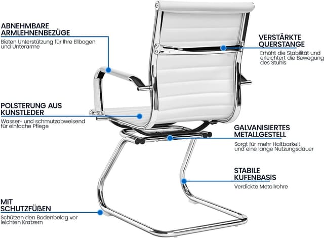 Thumbnail 6 de Yaheetech Silla de Recepción tapizada 136 KG