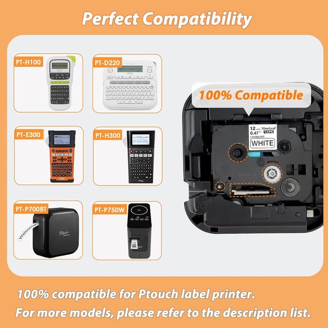 Thumbnail 6 de NineLeaf 3 X Laminated Label Tape 12mm