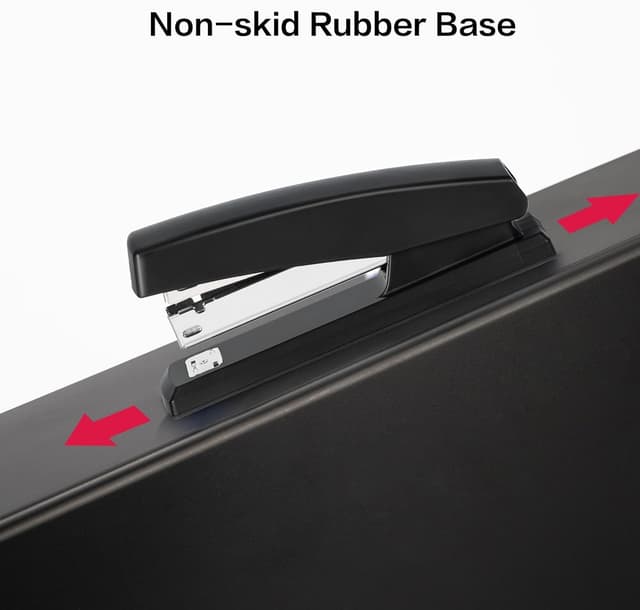 Detalle de deli Desktop-Heftgerät für bis zu 80 mm Papierstärke inkl. 1000 Heftklammern (schwarz)