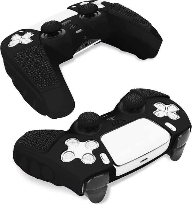 Detalle de SIKEMAY Anti-Slip PS5 Controller Skin (2-Pack) with 8 Thumb Grip Caps