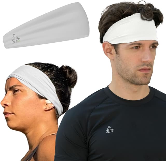 Detalle de Temple Tape sweatbands (Temp Dry Technology) — stretch, breathable, non-slip headbands for running and workouts