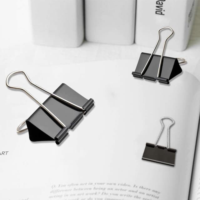 Detalle de 100 Pack Foldback Binder Clips (4 Sizes) in 15mm, 19mm, 25mm and 32mm