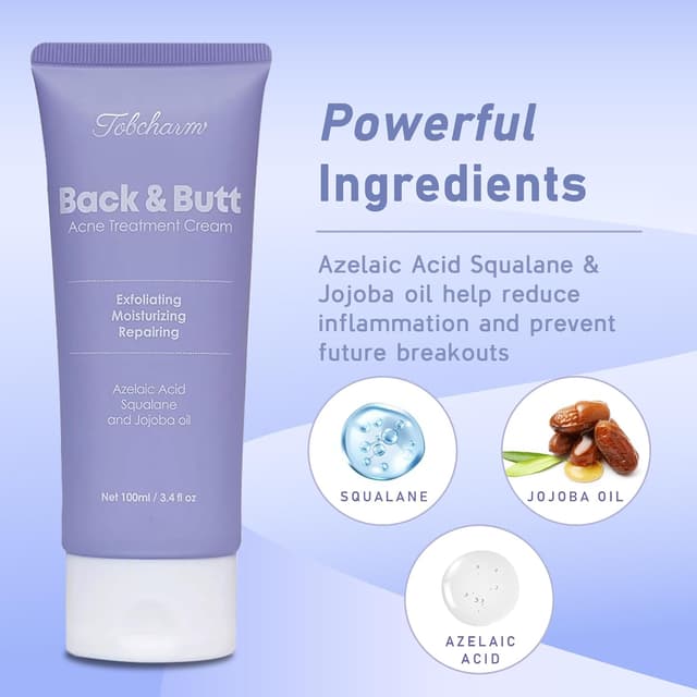 Detalle de Butt Acne Clearing Treatment – Maximum Strength Körpercreme gegen Bacne, Po-, Rücken- und Brustakne (Men & Women)