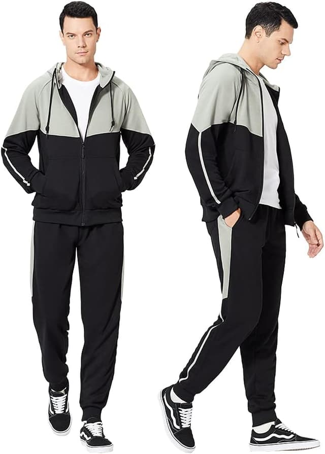 Detalle 2 de AOTORR men’s full-zip hooded tracksuit set with pockets