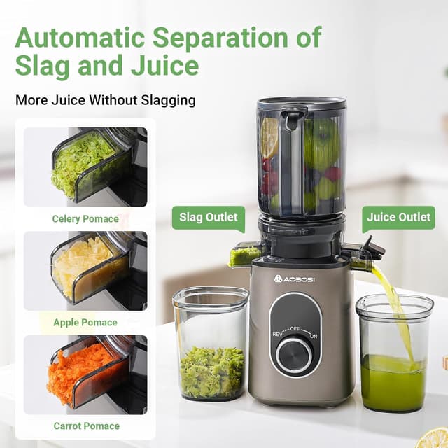Detalle de AAOBOSI slow juicer with 110 mm chute