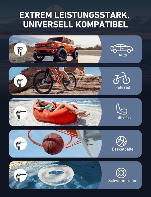 Thumbnail 6 de AstroAI 2 in 1 Kompressor 10,3 Bar