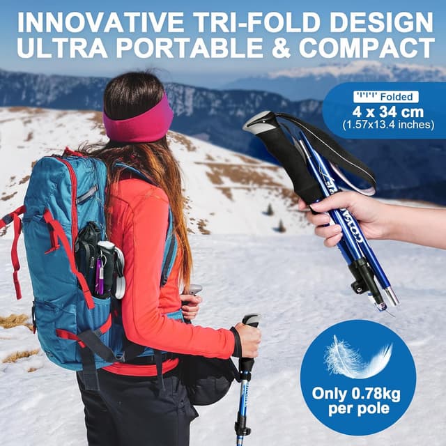 Detalle de COVACURE Walking Poles 2-pack lightweight hiking poles