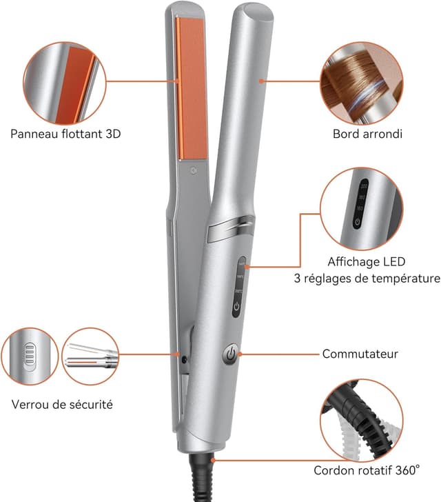 Detalle 2 de Mini ceramic hair straightener 2.6cm