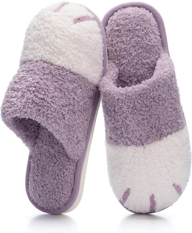 Detalle de GOEWY Winter Hausschuhe Damen mit Tiermotiv – warme, rutschfeste Plüsch-Pantoffeln für Indoor & Outdoor