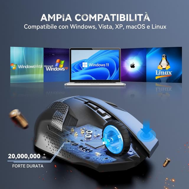 Thumbnail 5 de TECKNET Mouse Gaming Wireless 4800 DPI