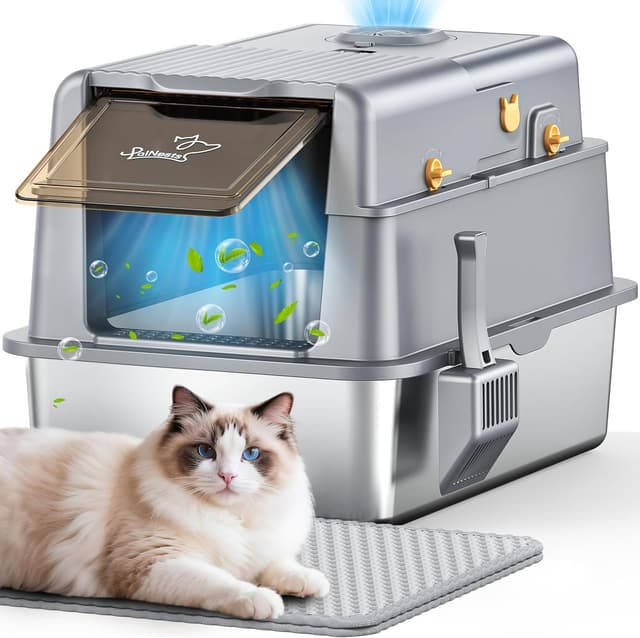 Detalle de PalNests Stainless Steel Cat Litter Tray 80L