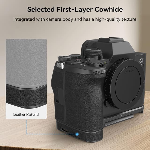 Detalle de SmallRig Basisplatte 3666B für Sony Alpha 7 V/IV/RV/A7S III mit Arca-Schnellwechsel und Kaltschuh