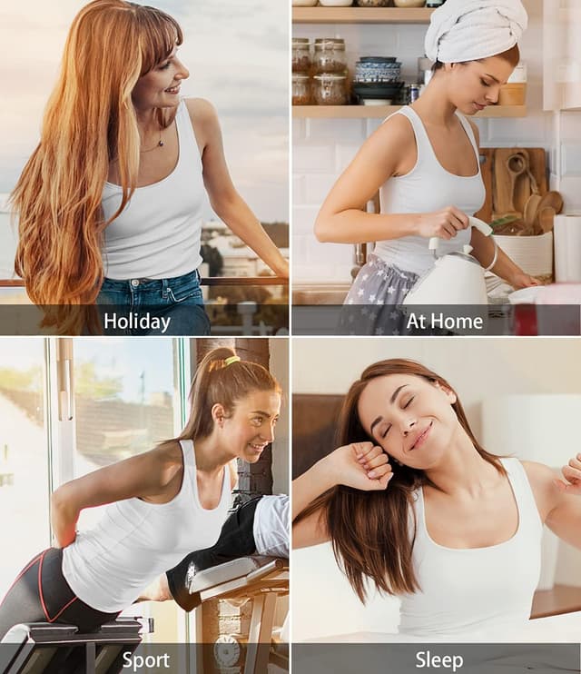 Detalle de Vislivin Elastische Tank Tops für Damen (3/4er Pack) aus Modal mit Spandex