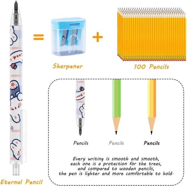 Detalle de OFFCUP Crayon sans encre « Éternel » rose – lot de 6 crayons réutilisables à pointe remplaçable