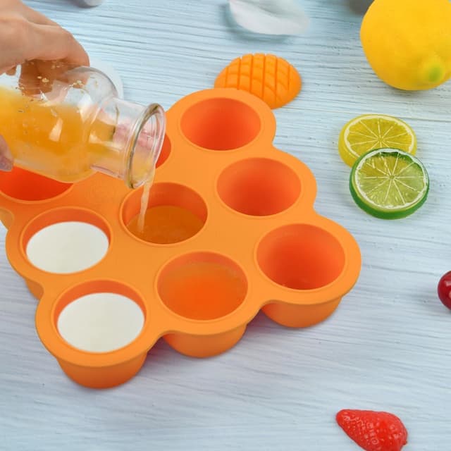 Detalle de Aolso contenitore per alimenti in silicone con coperchio e 9 scomparti (arancione)