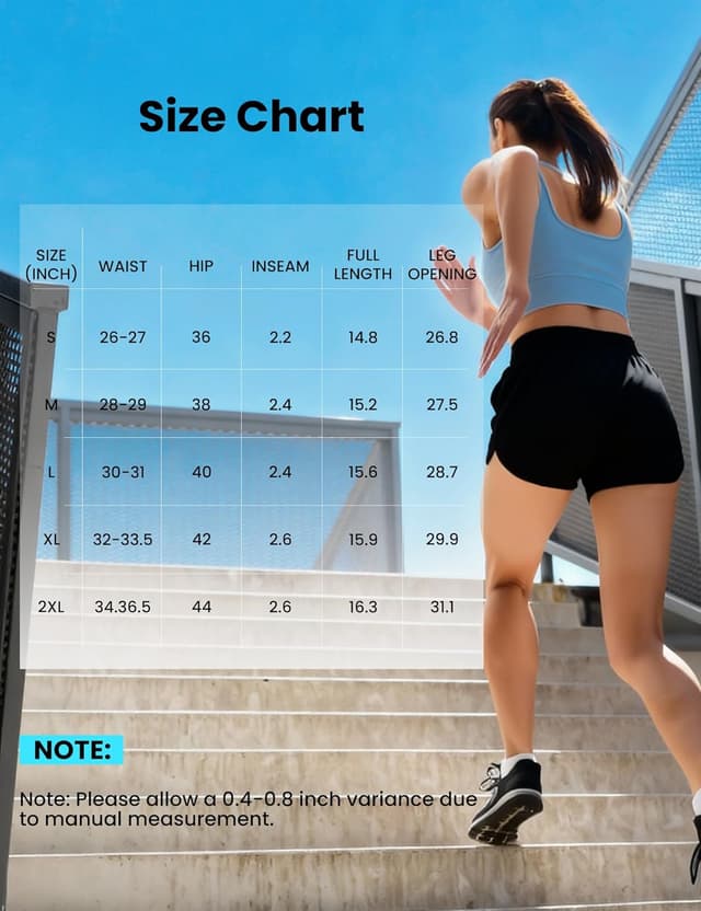 Detalle 2 de GetGigt 3-Pack Women’s Running Shorts with Zipper Pockets, High Waisted Elastic & Liner