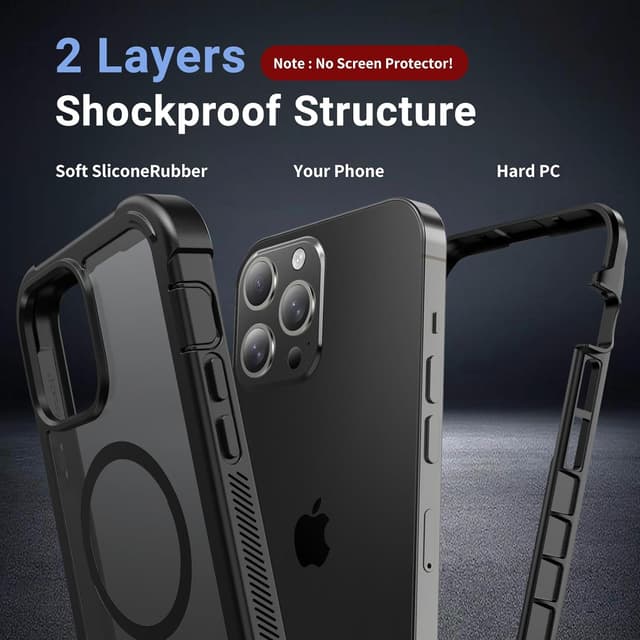 Detalle de Jaroco Magnetic Case for iPhone 13 Pro Max (6.7 in) — MagSafe, Shockproof 2-Layer Bumper