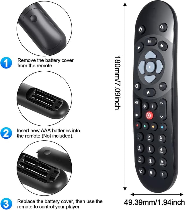 Detalle 2 de Infrarot-Ersatzfernbedienung für Sky Q – kompatibel mit Sky Q Box, Mini & Silver Box (IR, silber)