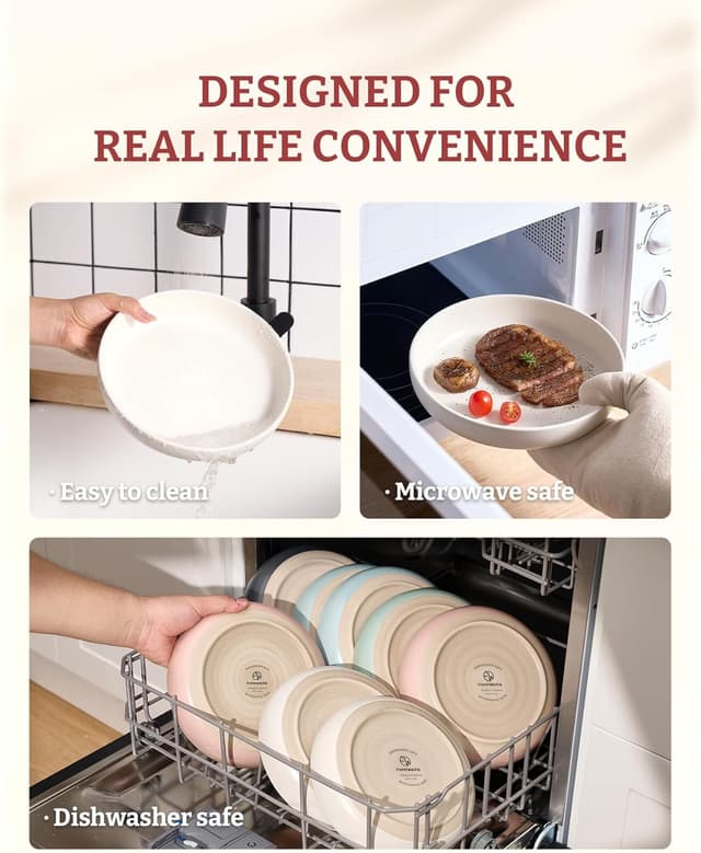 Detalle de famiware Milkyway Pasta Bowls Set of 4 (8.5" Large) in Matte White