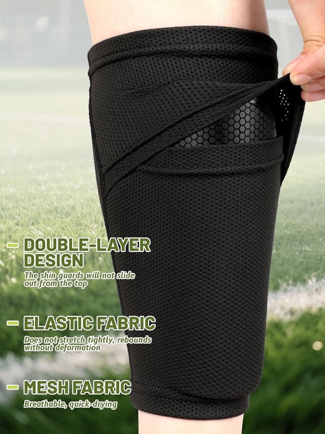 Detalle de Hryrbay Kids Soccer Shin Guards for Toddlers (Age 3–16) with Sleeves and Socks
