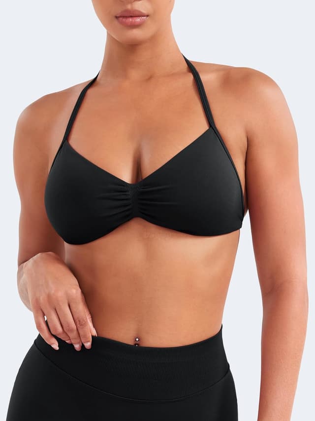Detalle de VOYJOY Impact Strappy Adjustable Padded Sports Bra Crop Top