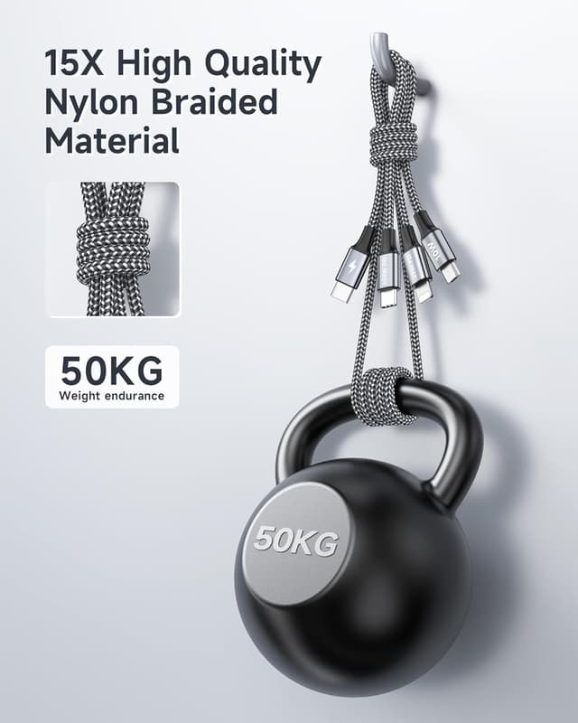 Thumbnail 4 de RAVIAD 100W USB C 3‑in‑1 Fast Charging Cable 1.2m