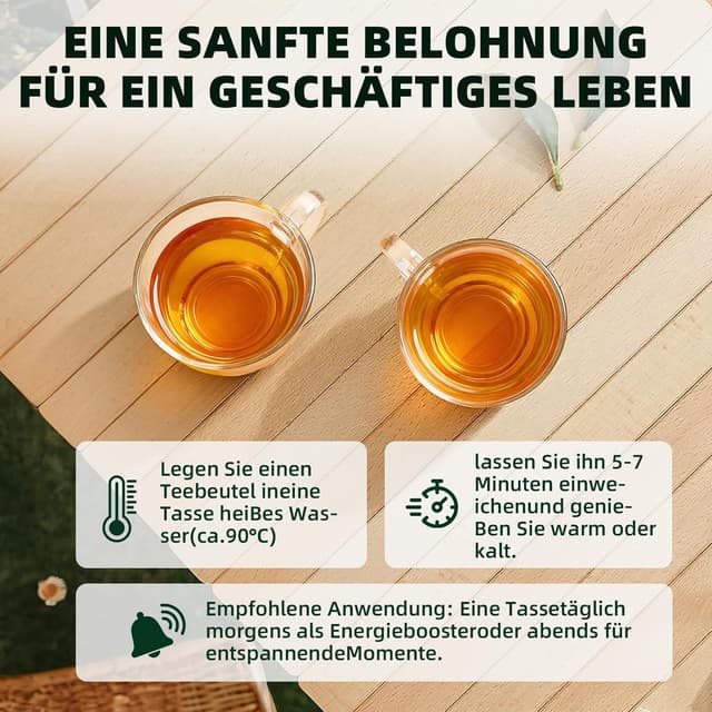 Detalle 2 de Detox Tee zum Abnehmen – 28 Tage Stoffwechsel-Tee mit Grüntee, Lotusblättern & Inulin