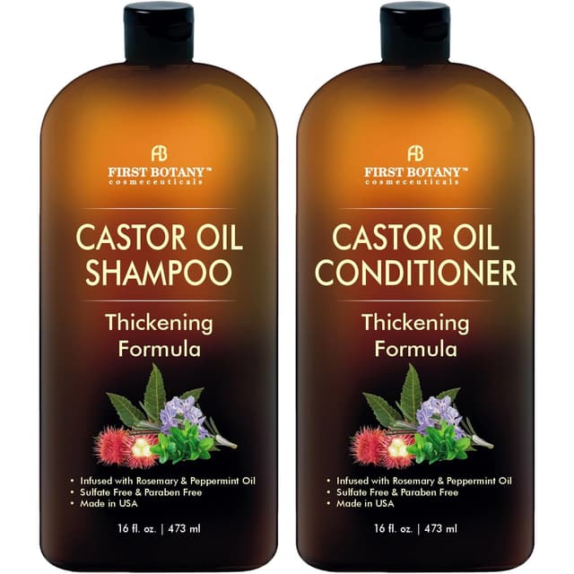 Detalle de Castor Oil Shampoo and Conditioner 16 oz