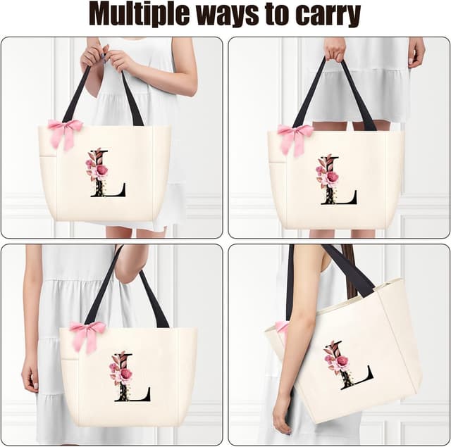 Detalle de Vavabox A-Z Initial Personalized Tote Bag (Waterproof) — 46 cm personalised gift bag for women