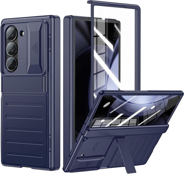 Detalle de for Samsung Galaxy Z Fold6 Slim Hinge Stand Case with Screen Protector (Blue)