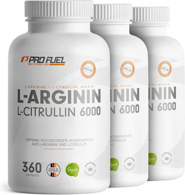Thumbnail 6 de L‑Arginin + L‑Citrullin‑Malat 360 Kapseln — 6000 mg täglich 💊