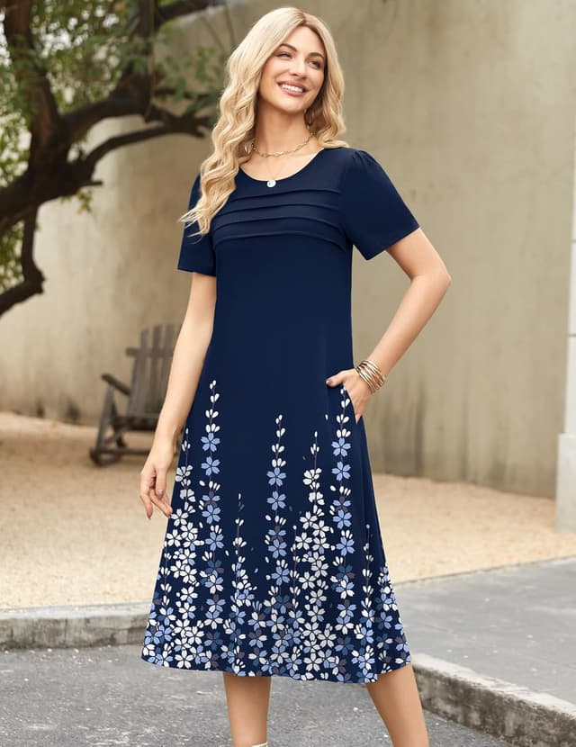 Thumbnail 4 de Zeagoo Womens Casual Flare Midi Dress