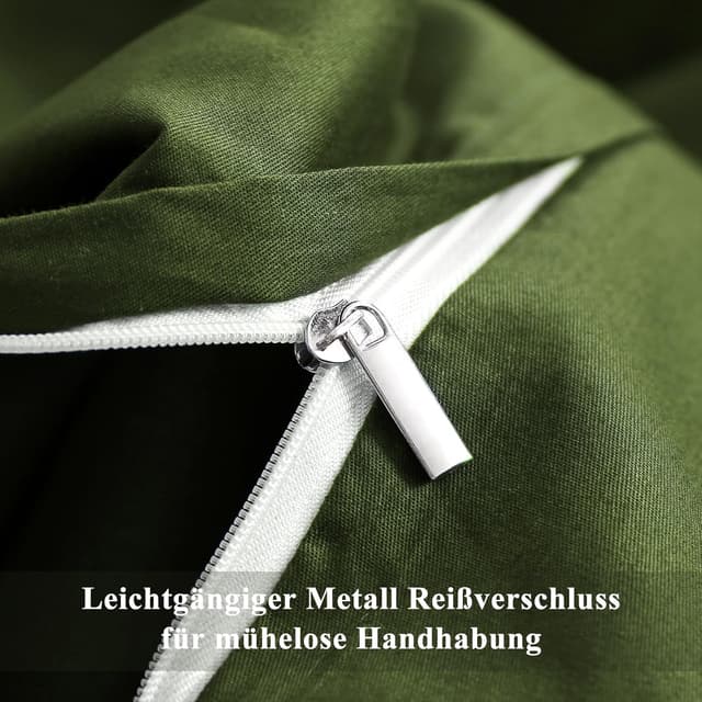 Thumbnail 5 de Aisbo Bettwäsche 135x200 Baumwolle 4teilig Olivgrün