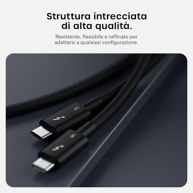 Thumbnail 6 de Satechi Cavo Thunderbolt 5 Certificato 240W: 120Gbps, doppio 8K@60Hz e triplo 4K@144Hz