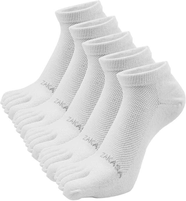 Detalle de PUTUO calzini sportivi corti a cinque dita per uomo (5 paia) in cotone traspirante