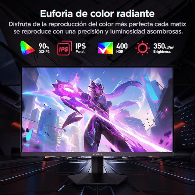 Detalle de KOORUI G2421V Monitor gaming QHD 24" 180Hz