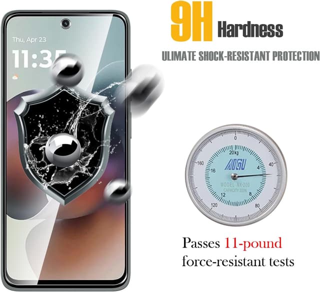 Detalle de WFTE 2 pellicole in vetro temperato per Motorola Moto G56/G57 5G (9H), anti-graffio e anti-impronte