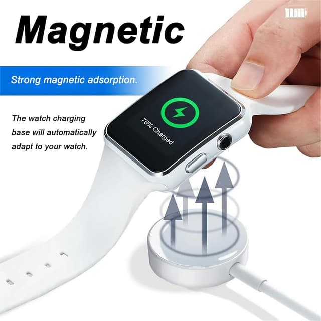 Detalle 2 de 2026 Upgraded Version USB-C Magnetic Wireless Fast Charger Cable (1m) for Apple Watch – MFi Certified
