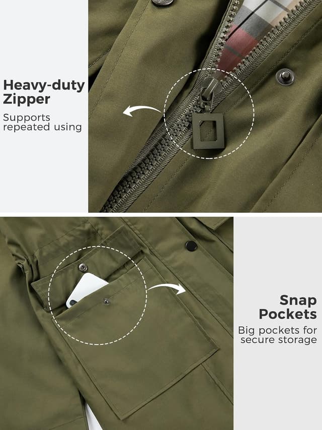 Thumbnail 5 de SaphiRose Women's Waterproof Rain Jacket Hooded Coat