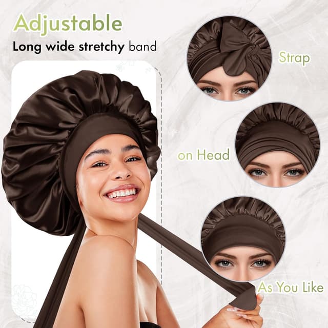 Detalle 2 de Reversible Silk Hair Bonnet for Sleep