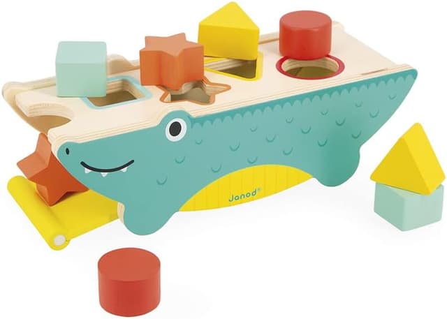 Detalle 2 de Boite à formes Croco Tropik Janod 12 mois