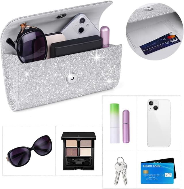 Thumbnail 4 de OSDUE Kettentasche Glitzer-Clutch Silber