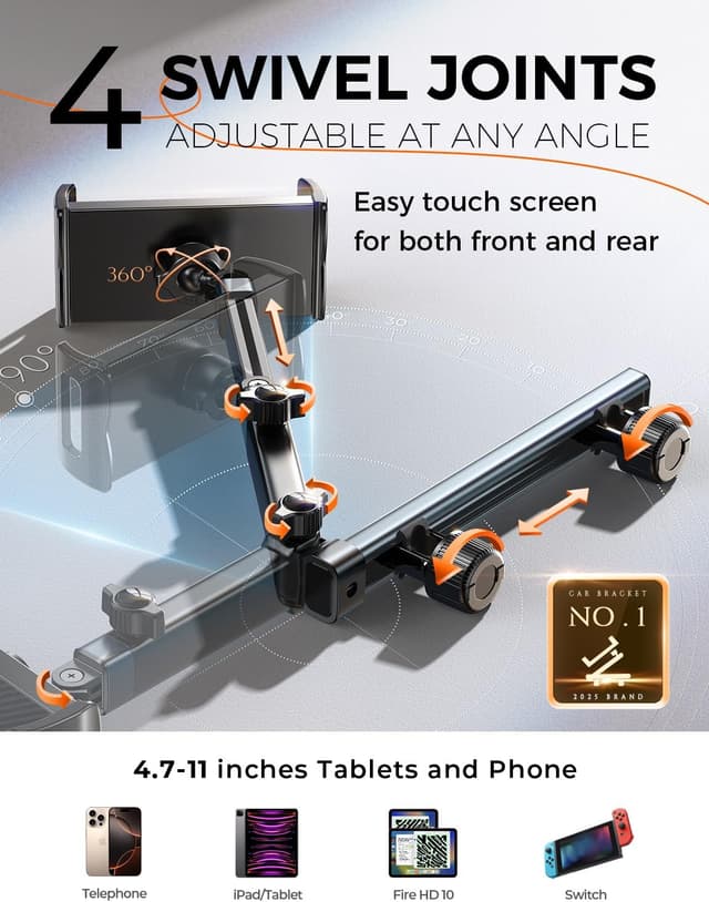 Detalle de LISEN 3-in-1 Car Tablet Holder