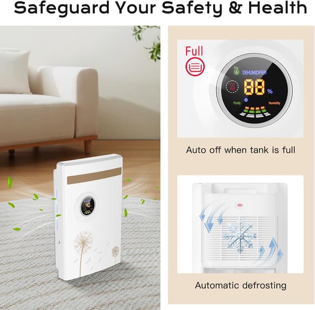 Thumbnail 6 de Dehumidifier for Home 2.2L (GB-100) – Electric Dehumidifier with UV Purification, 1–24 Hour Timer & Remote Control