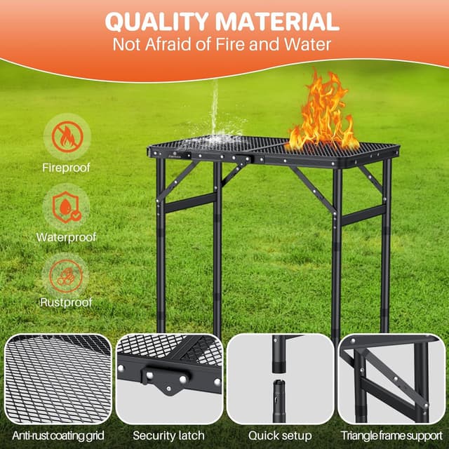 Thumbnail 3 de FUNYKICH Portable BBQ Table 58x40cm