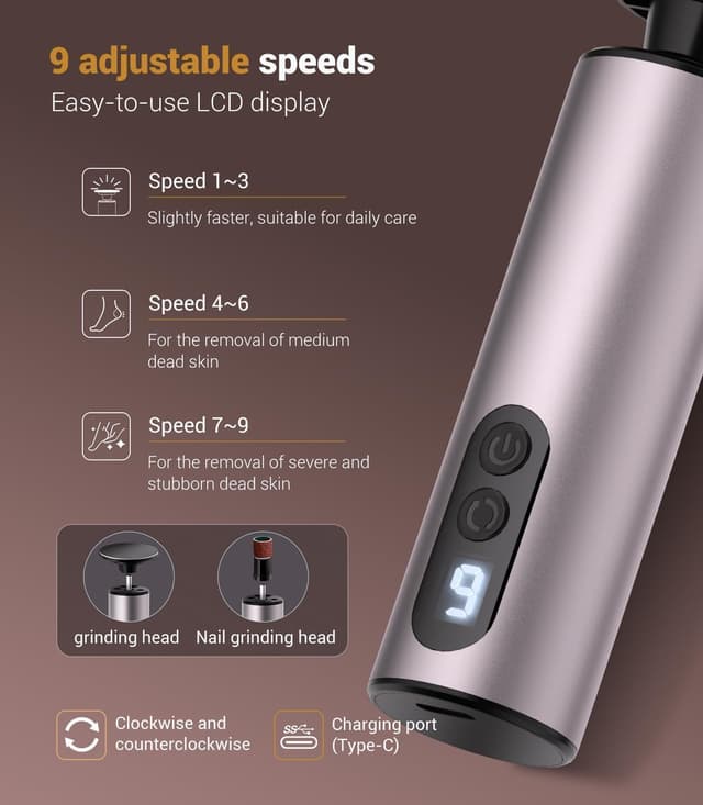 Thumbnail 4 de 2025 Hornhautentferner Elektrisch mit 30 Schleifpapieren