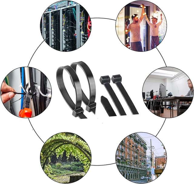 Thumbnail 6 de 1000 Stück Kabelbinder Schwarz 150 x 3,6 mm (18 kg Zugfestigkeit) – UV-beständig, Nylon PA66, selbstsichernd