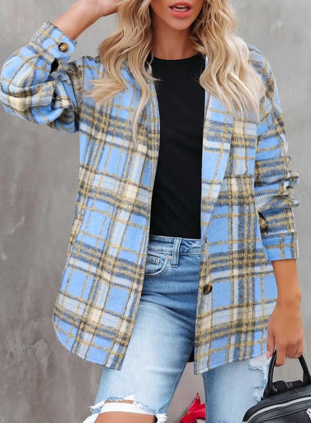 Detalle 2 de Beaully Plaid Shacket Jacket 1pc