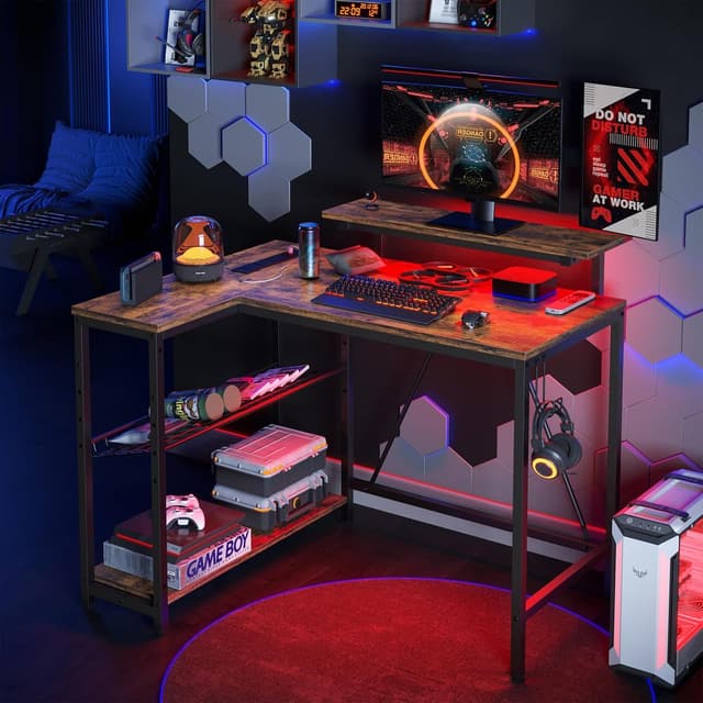 Detalle 2 de Bestier L-shaped desk 106.5cm with USB